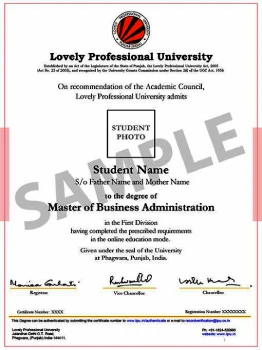 LPU online sample certificate